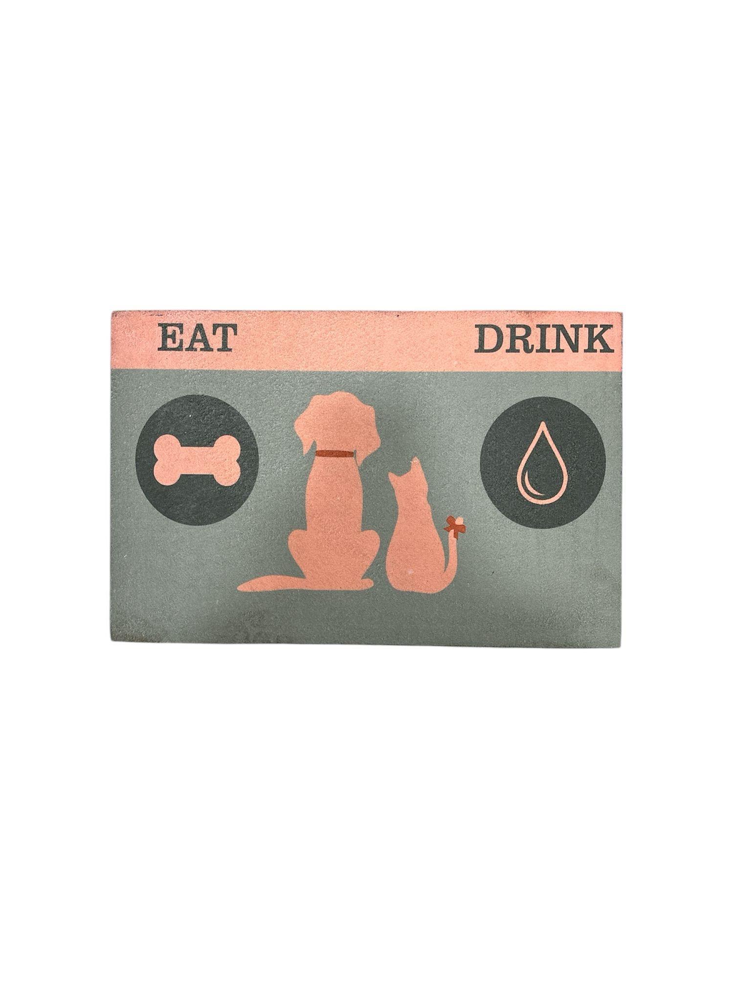 Glipet Amerikan Servis Mama Ve Su Kabı Paspası 60x45- Pembe Eat Drink