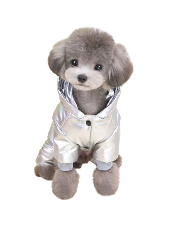 Glipet Bomber Ceket Köpek Kıyafeti Parlak Gri S