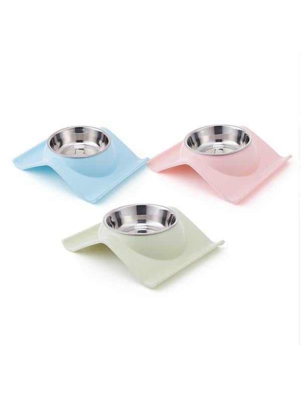 Glipet Çelik Taslı Devrilmez Tekli Mama ve Su Kabı 25x19.5x6.5 Cm Yeşil