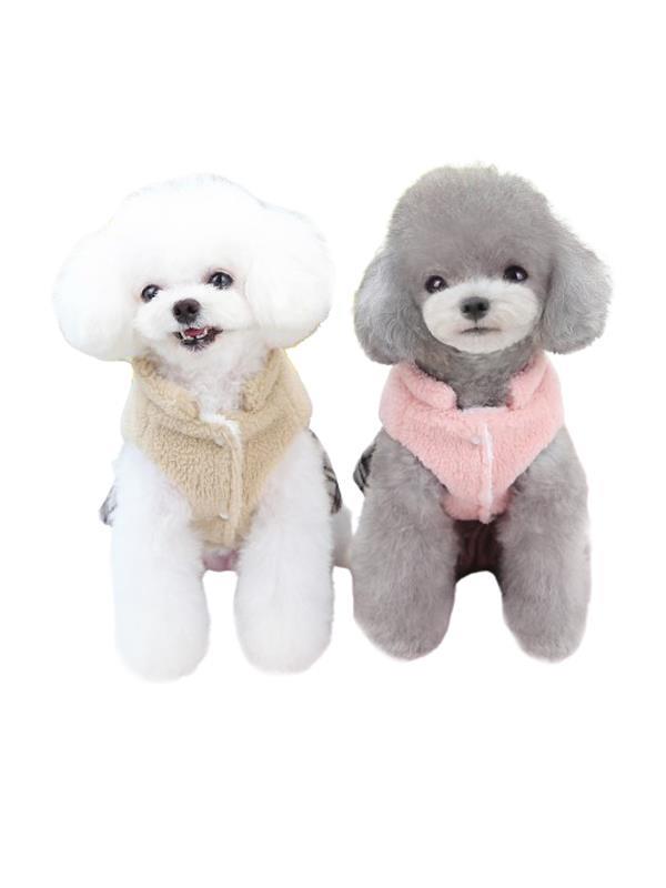 Glipet Ekose Etekli Ayıcıklı Polar Köpek Kıyafeti Pembe XL