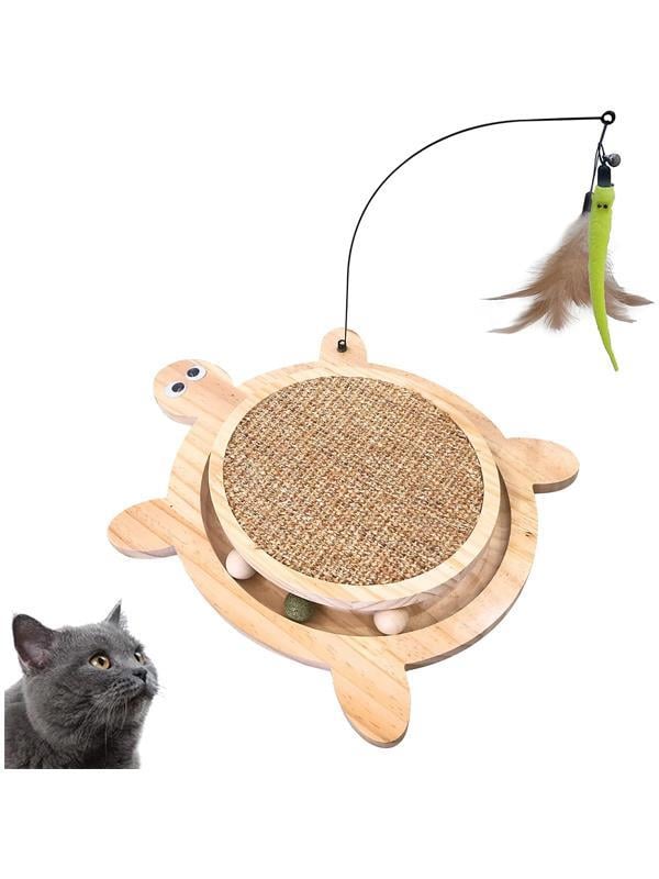 Glipet Kaplumbağa Şeklinde Ahşap Kedi Tırmalama Oyun Standı 35x32 Cm