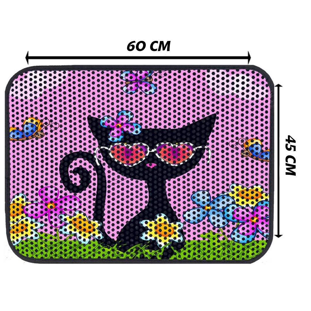 Glipet Kedi Tuvalet Önü Elekli Paspas İlbahar Ve Kedi 60X45 Cm