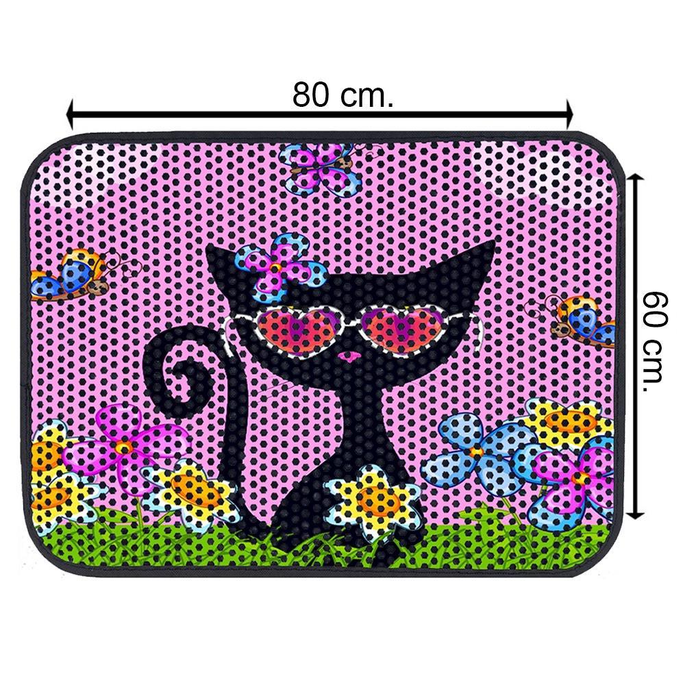 Glipet Kedi Tuvalet Önü Elekli Paspas İlbahar Ve Kedi 80x60 Cm