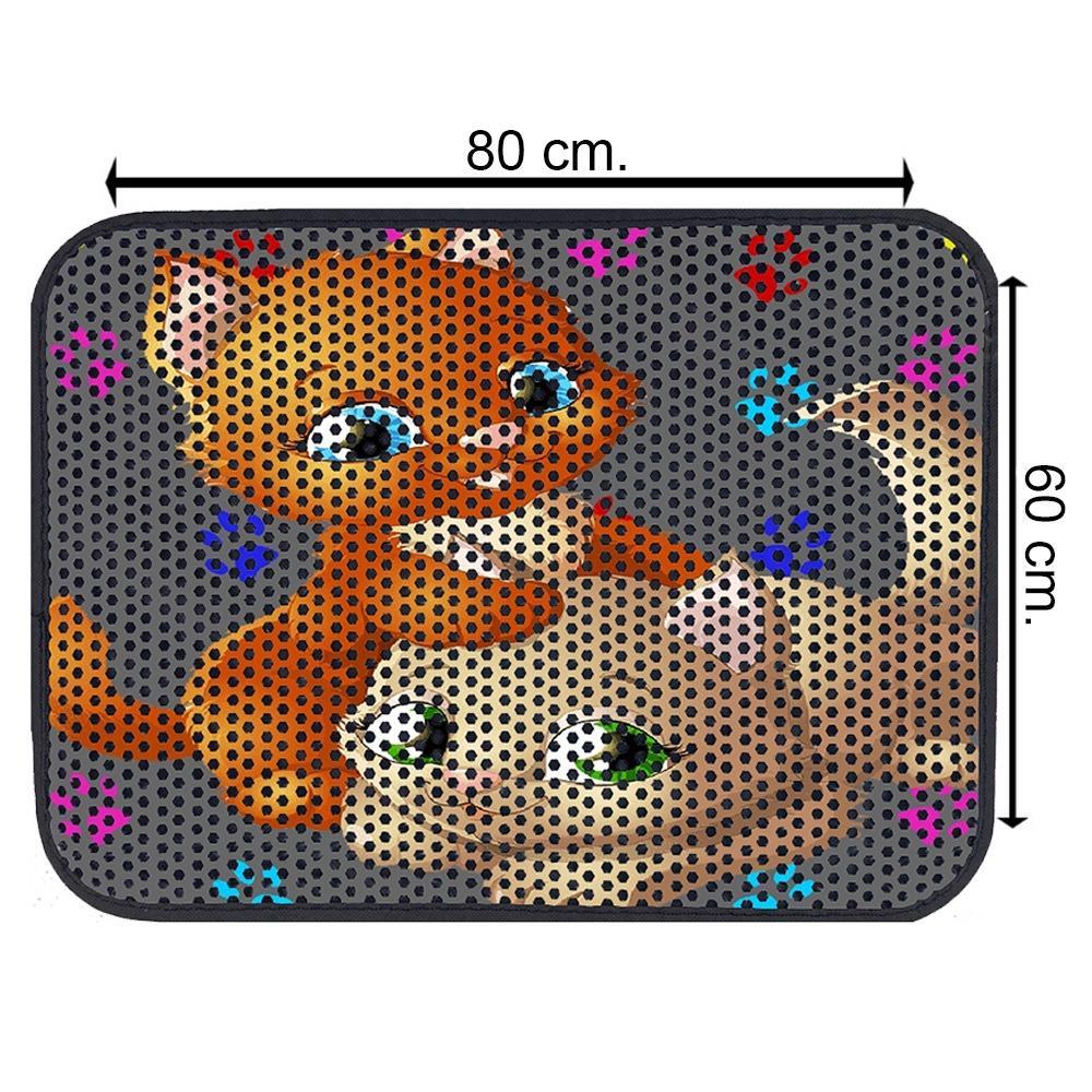 Glipet Kedi Tuvalet Önü Elekli Paspas Oyuncu Kediler 80x60 Cm