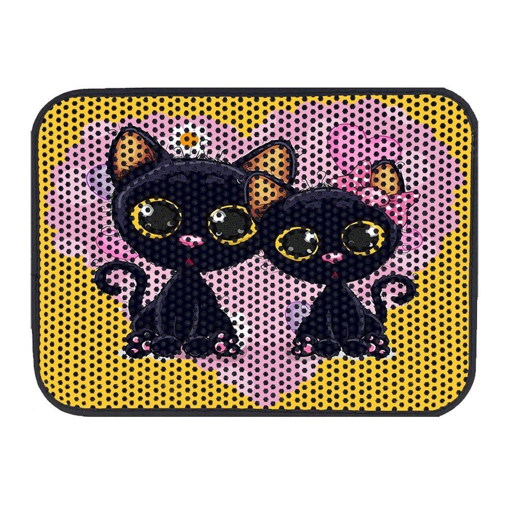 Glipet Kedi Tuvalet Önü Elekli Paspas Şirin İki Kedi 60x45 Cm