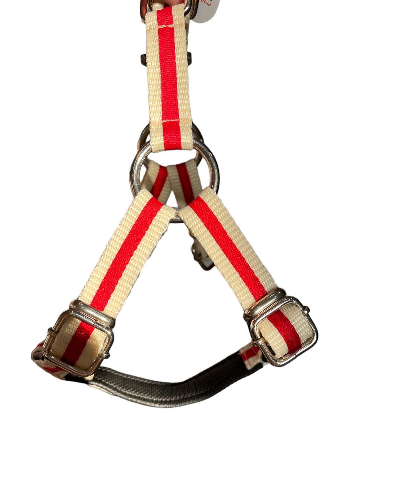 Glipet Kırmızı-Beyaz 3 Parça  Göğüs Tasması Seti 2 Cm M Beden