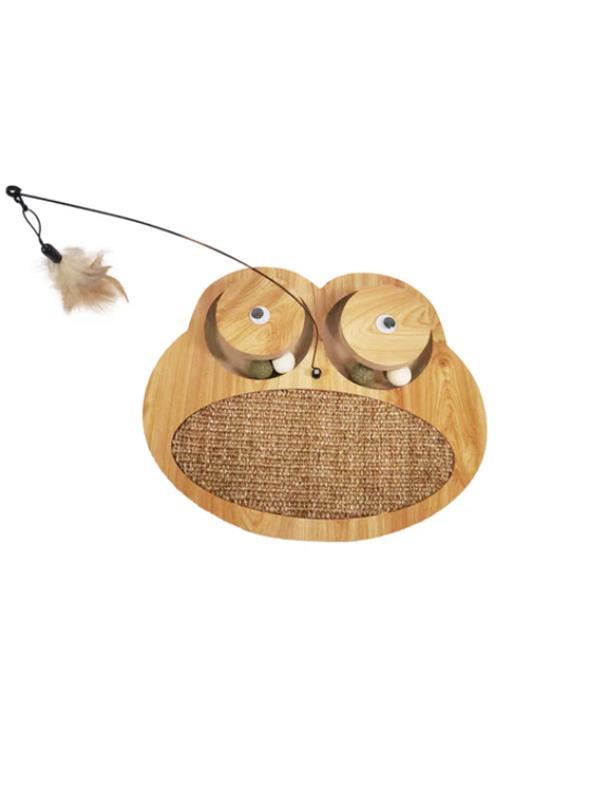 Glipet Kurbağa Şeklinde Ahşap Kedi Tırmalama Oyun Standı 34x29 Cm