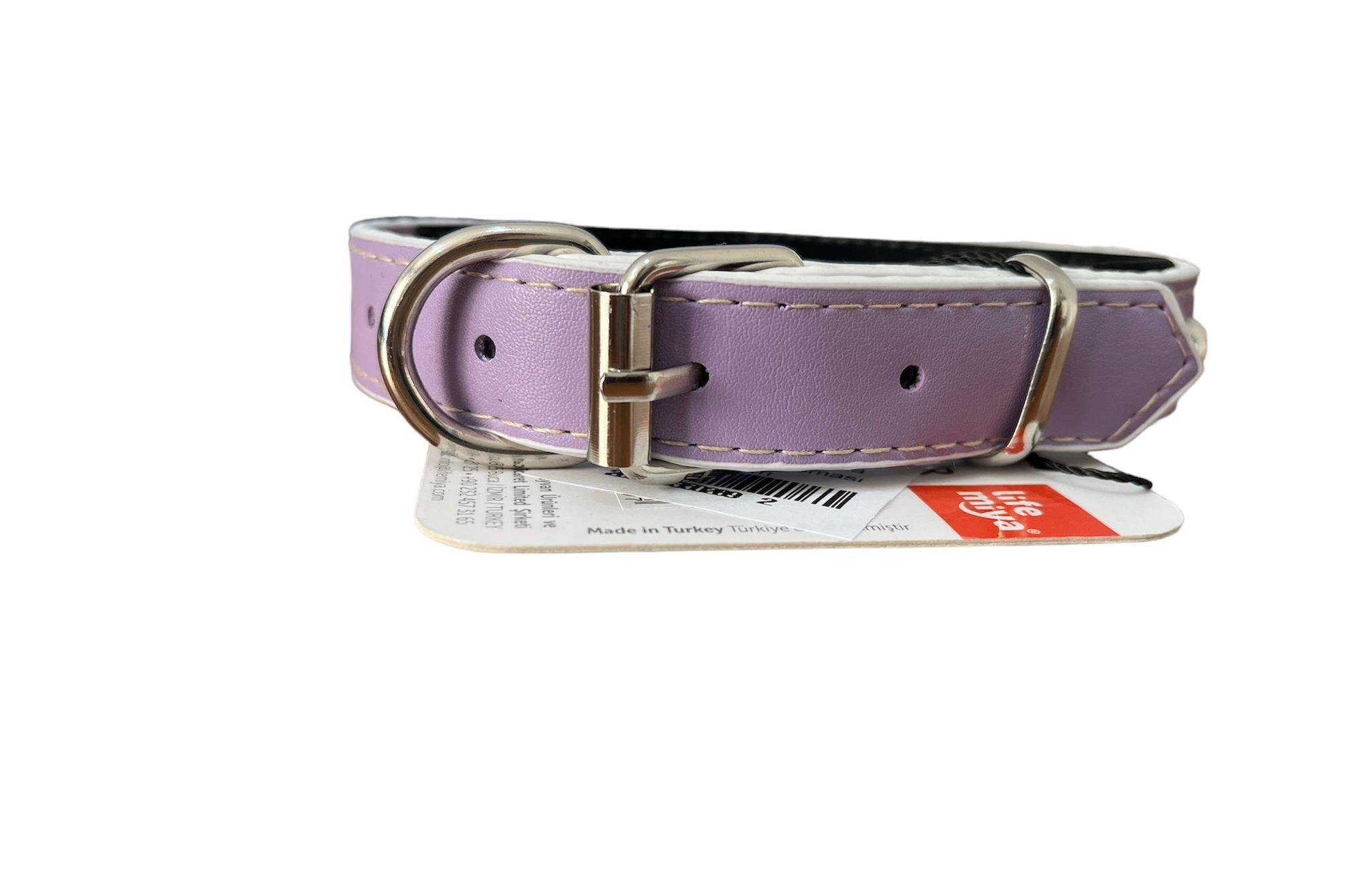 Glipet Kuru Kafalı Yumuşak Dokulu Lila Köpek Boyun Tasması 2x45 Cm