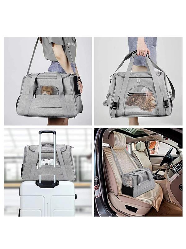 Glipet London Omuz Askılı Kedi Köpek Taşıma Çantası 43x28x25 Cm Gri