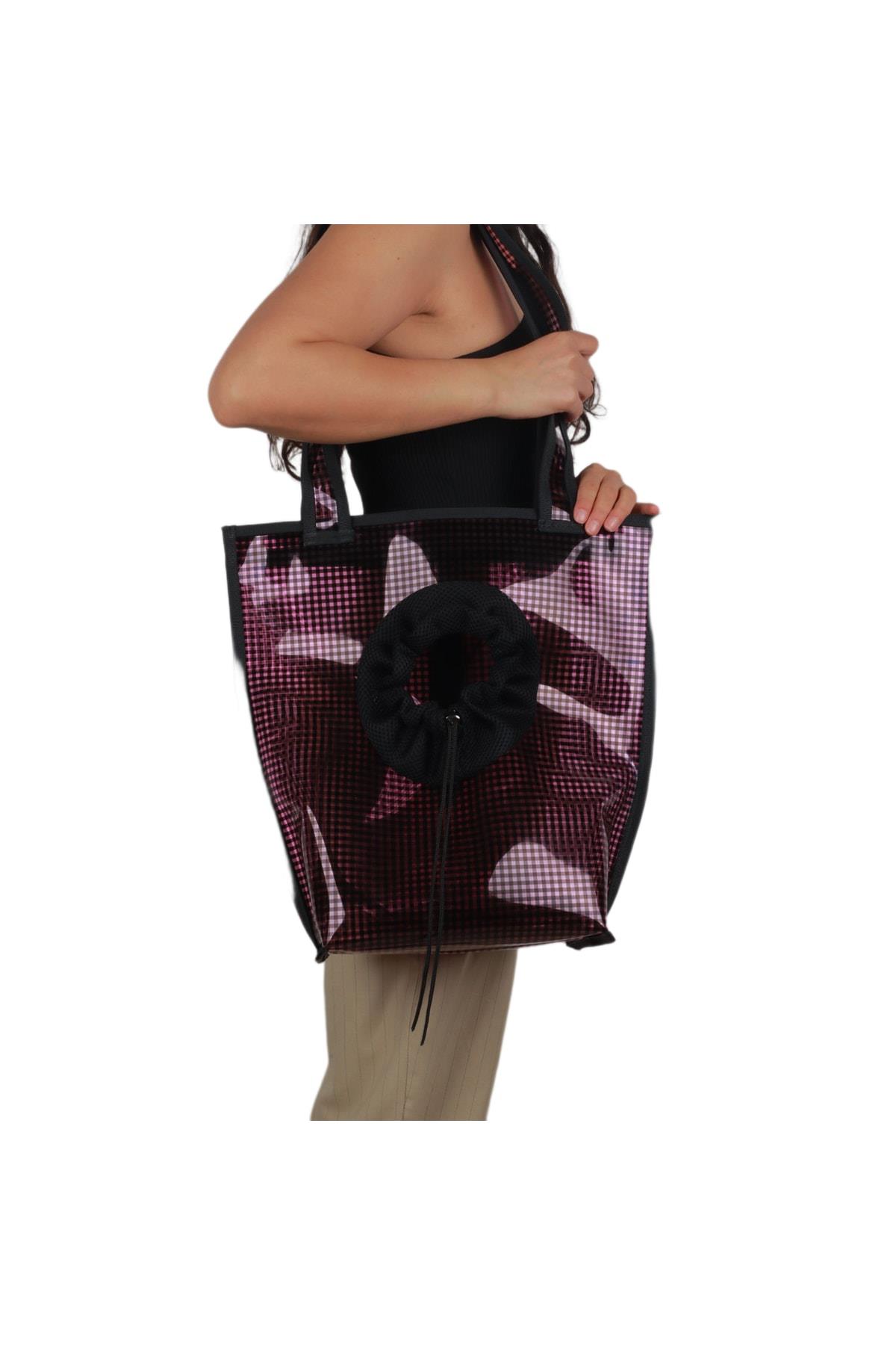 Glipet Omuz Askılı Şeffaf Kedi-köpek Taşıma Çantası 41*39*14 Cm 6 Kg Rainbow Mor