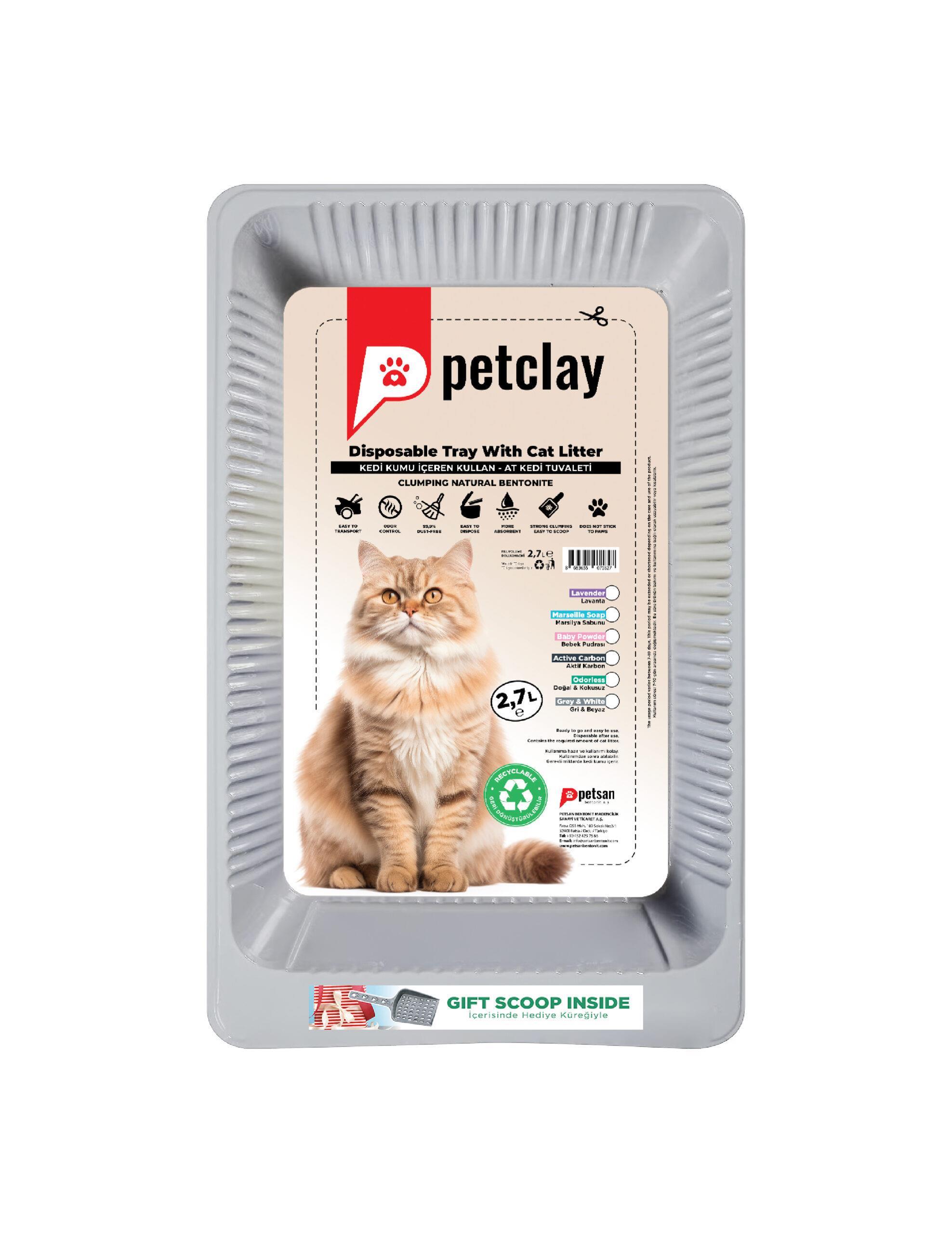 Glipet Petclay Bentonit Tek Kullanımlık Kedi Kumu 2,7 LT