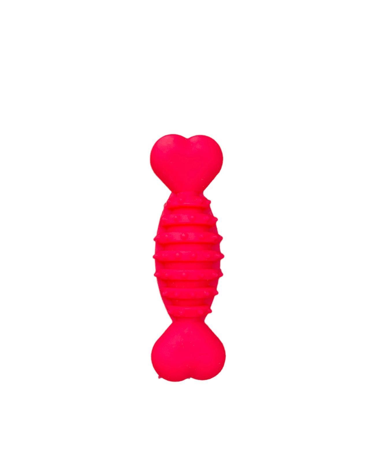 Glipet Plastik Halter Dikenli Kemik Köpek Oyuncağı 12cm Pembe