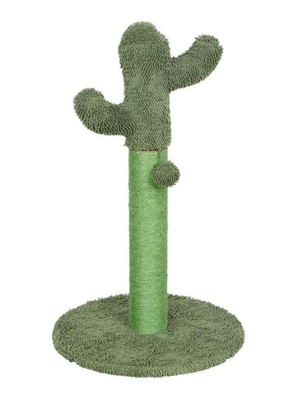 Glipet Püsküllü Kaktüs Kedi Tırmalama Tahtası 40x40x65 Cm Yeşil