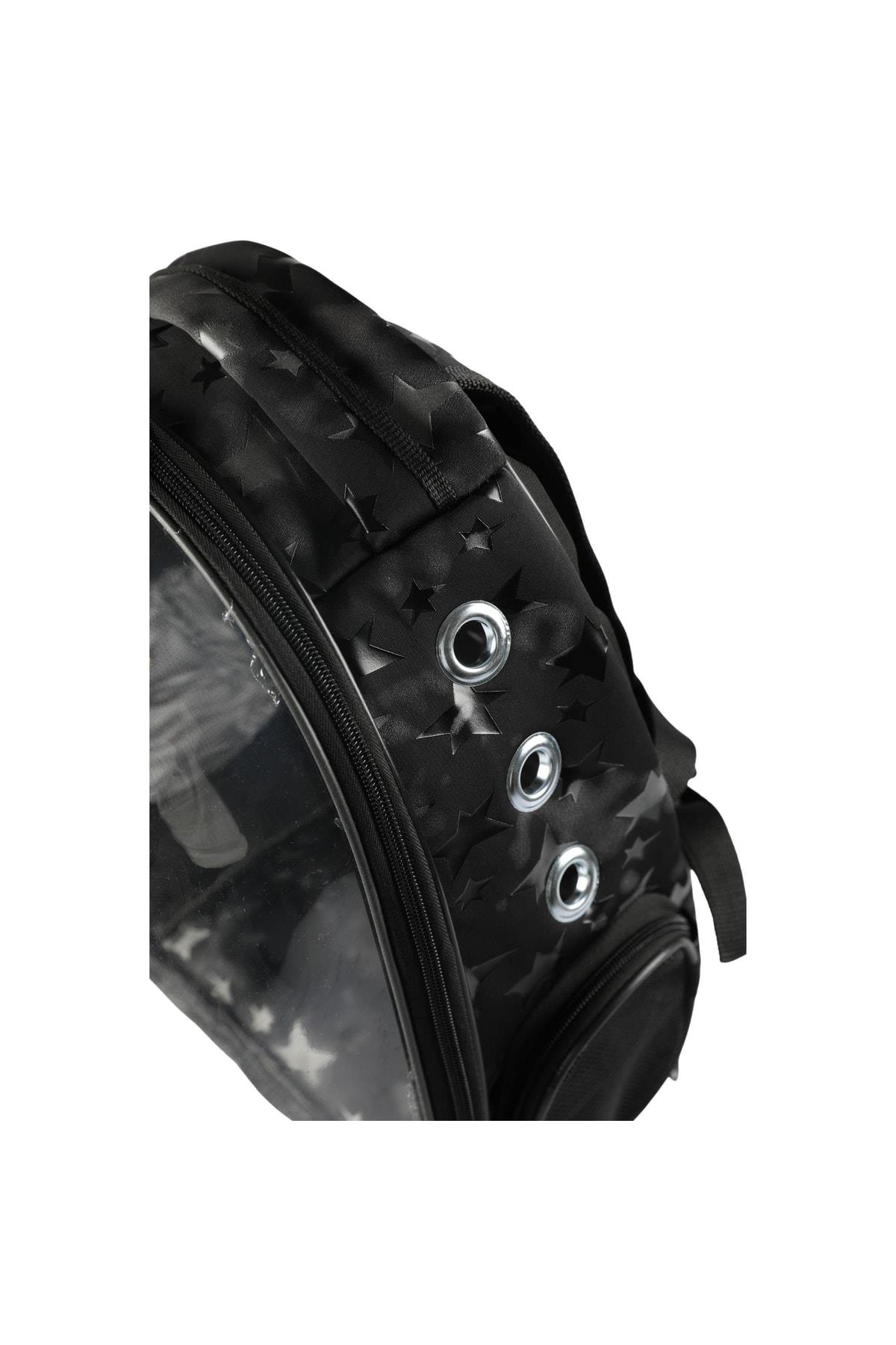 Glipet Şeffaf Astronot Kedi Köpek Taşıma Çantası 42x22x33 Cm Star Gri