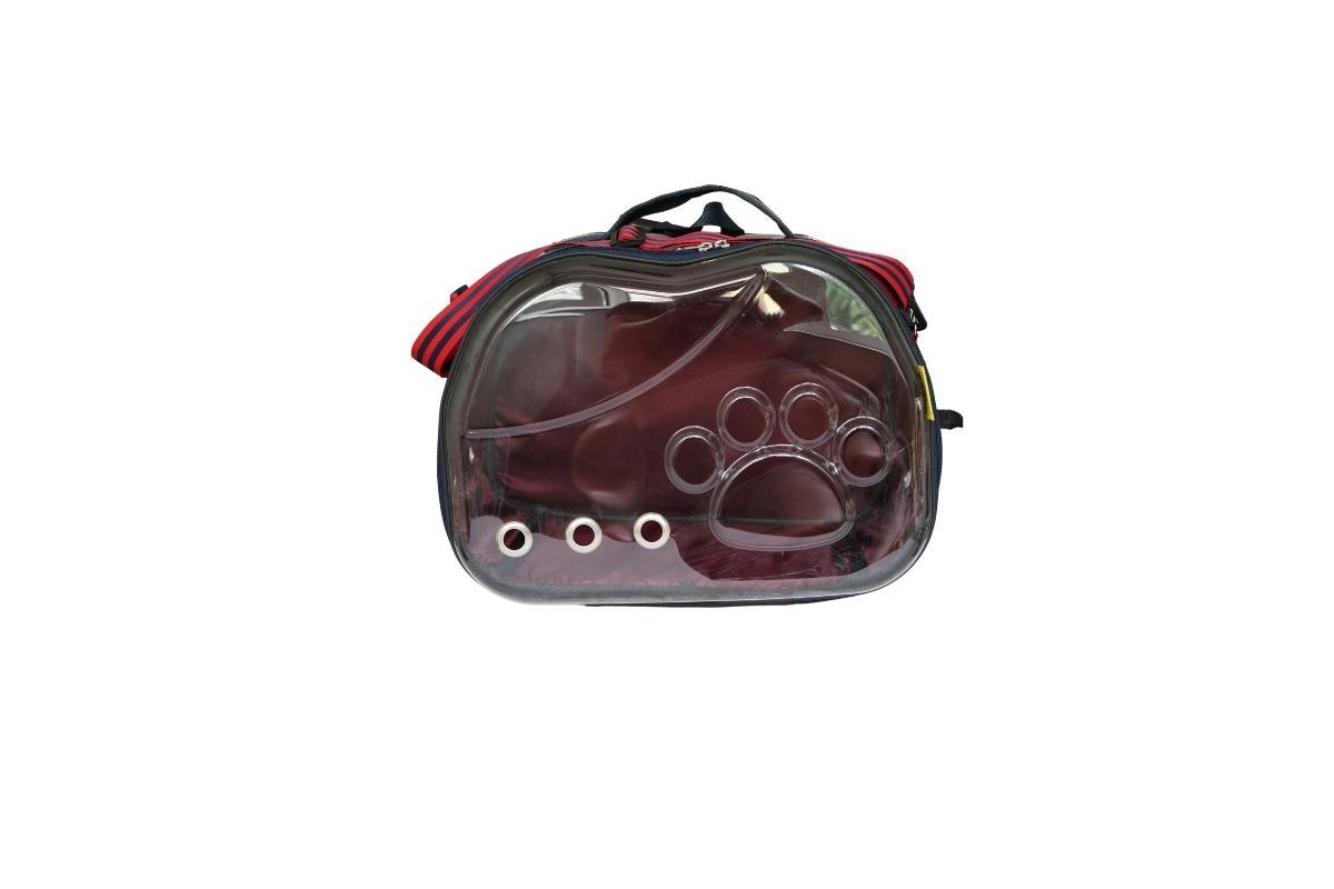 Glipet Şeffaf Pati Omuz Askılı Kedi Köpek Taşıma Çantası 42 x 26 x 35 cm Kahve