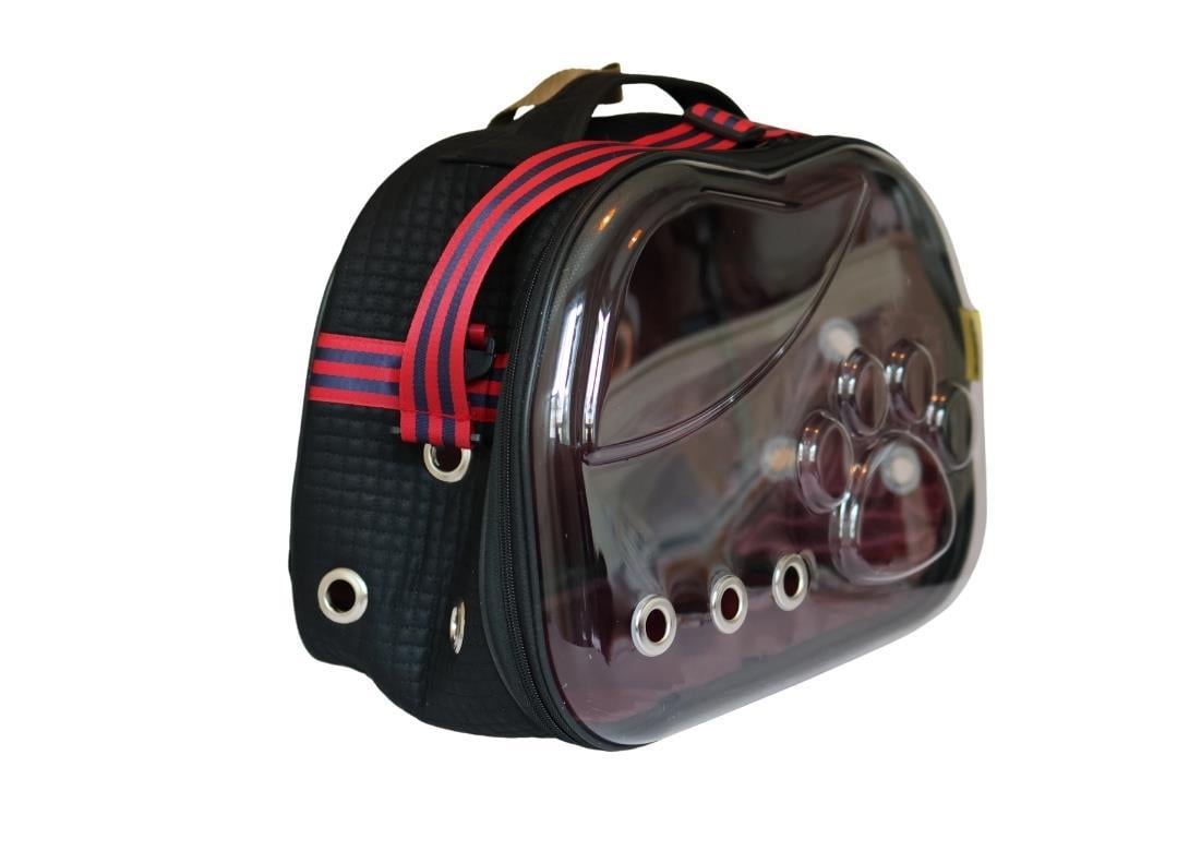 Glipet Şeffaf Pati Omuz Askılı Kedi Köpek Taşıma Çantası 42 x 26 x 35 cm Siyah