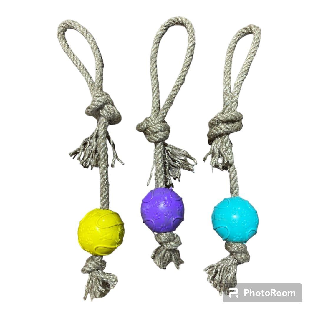 Glipet Sert Plastik Jut Halatlı Top Köpek Oyuncağı