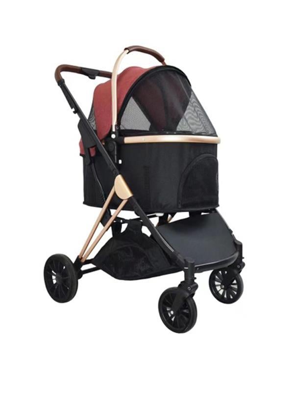 Glipet Sirius Kedi Köpek Arabası 73x60x100 Cm Siyah Kırmızı