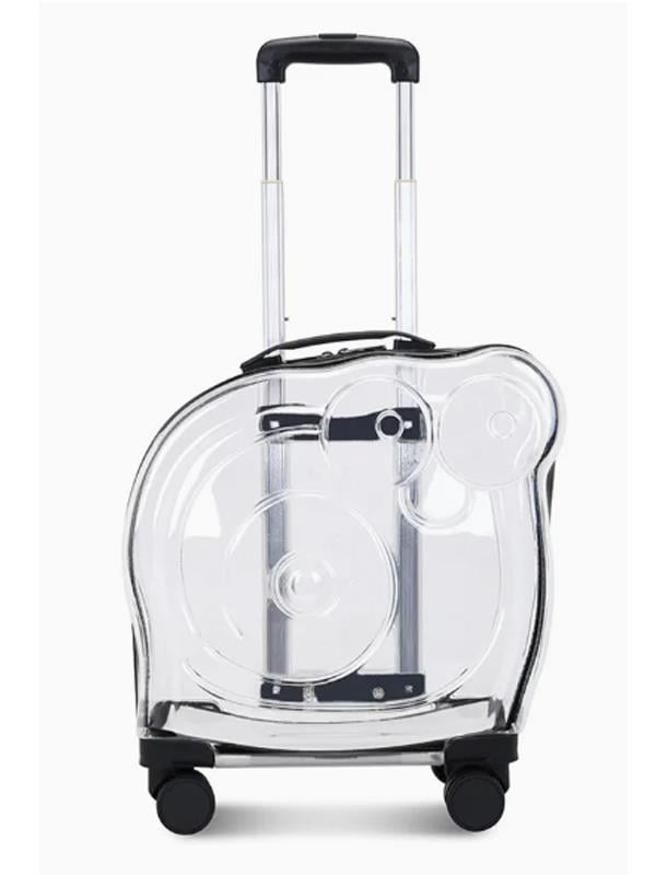 Glipet Snail Şeffaf Kedi Köpek Taşıma Valizi 45x28x45 Cm Siyah