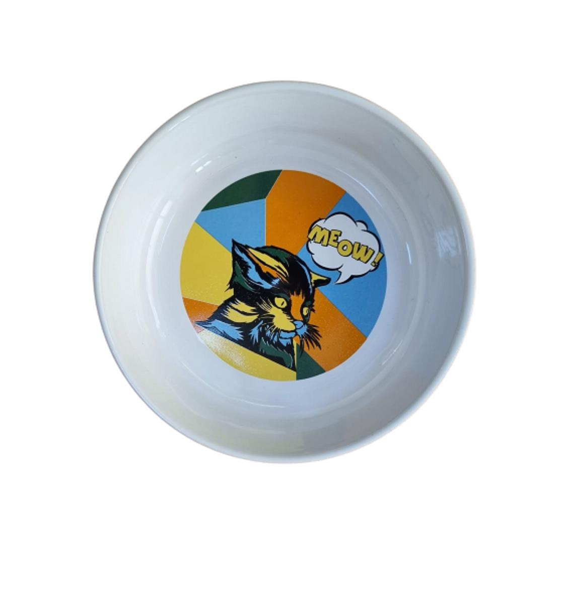 GLİPET Yıkanabilir Seramik Mama Ve Su Kabı 14 Cm 250 Ml MEOW!  NO : 1