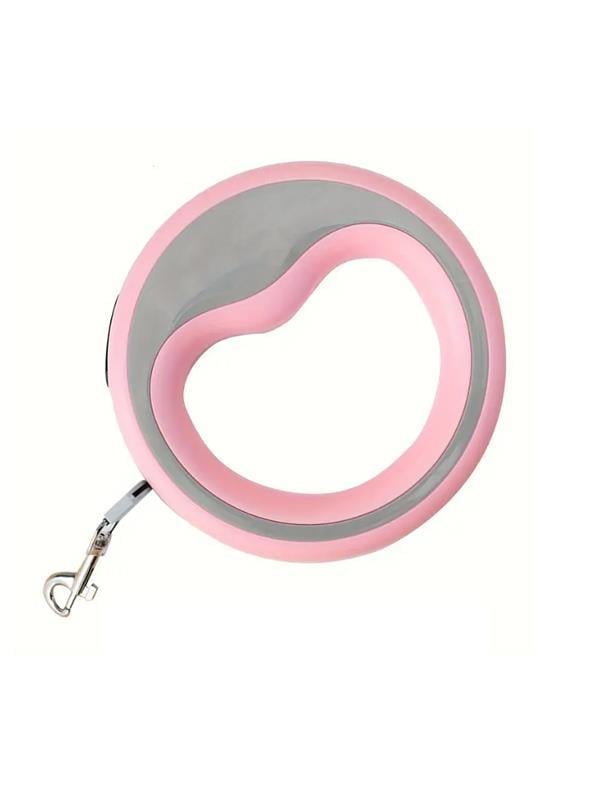 Glipet Yuvarlak Şeritli Otomatik Köpek Gezdirme Tasması 2.5 Metre 20 Kg Pembe