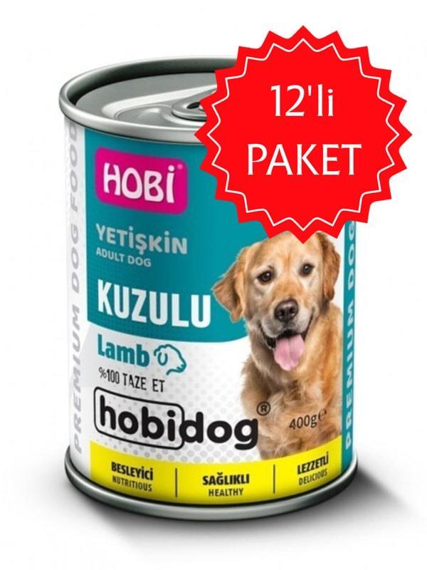 Hobi Hobidog Kuzu Etli Yetişkin Köpek Konservesi 400 gr 12'li Paket