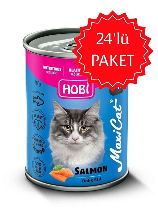 HOBİ Maxicat Somonlu Kedi Konserve 400 Gr 24'lü Paket