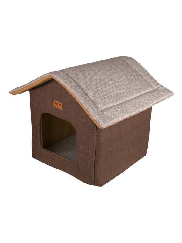 Lepus Shack House Kedi Köpek Evi Kahverengi 35x35x40 cm