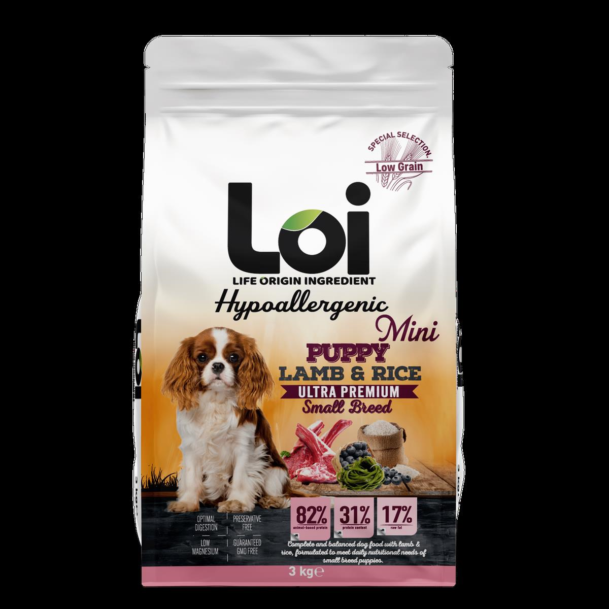 Loi Hipoalerjenik Küçük Irk Yavru Köpek Maması Kuzu Etli 3 Kg