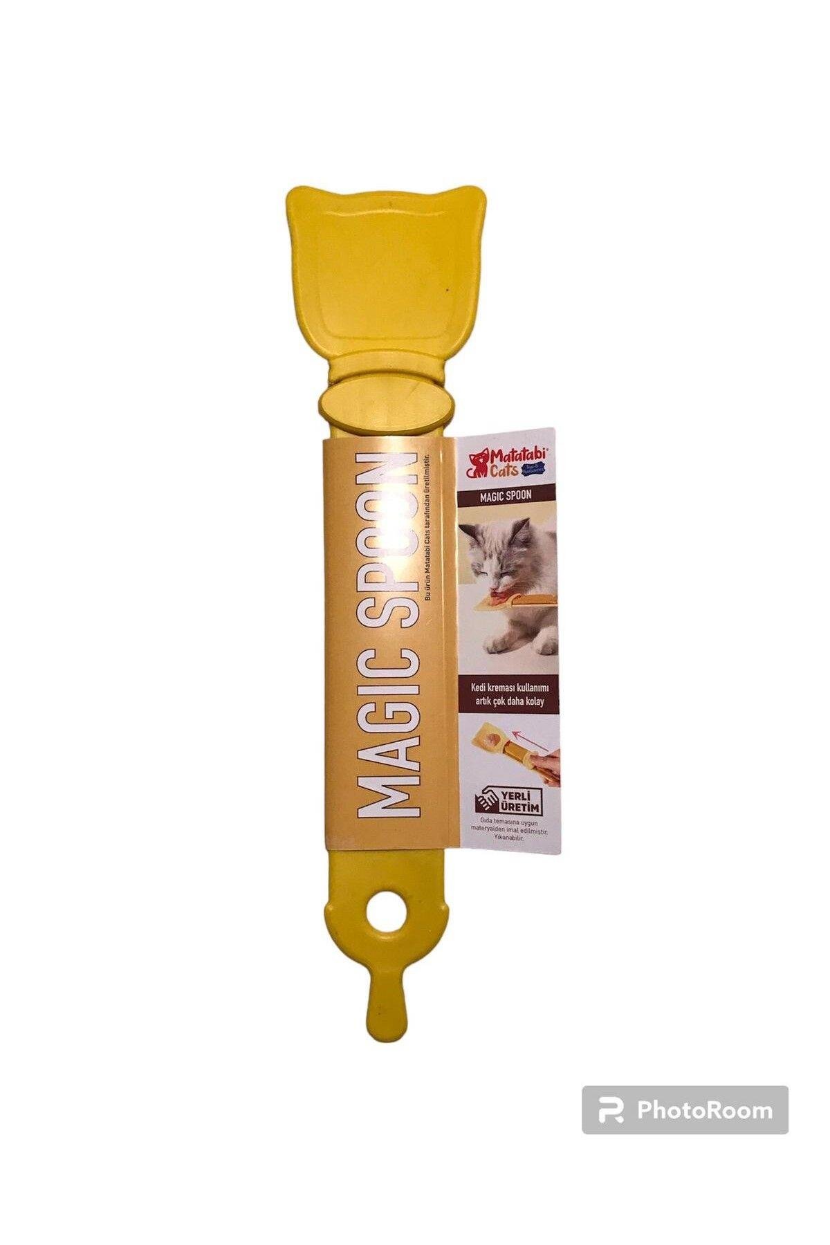 Matatabi Cats Kedi Köpek Krema Ödül Maması Yedirme Kaşığı Sarı