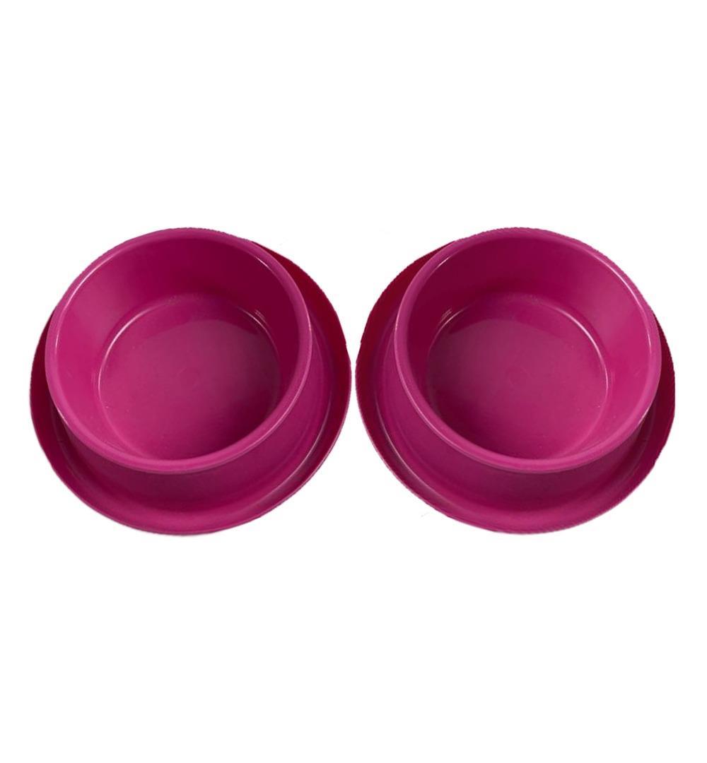 Miapet 2'li Kedi-Köpek Plastik Mama Ve Su Kabı Seti 400 Ml Violet