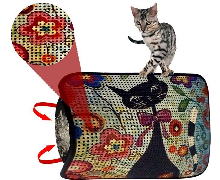 Miapet Elekli Desenli Kedi Tuvalet Önü Paspası 60 x 45 cm Çiçekler