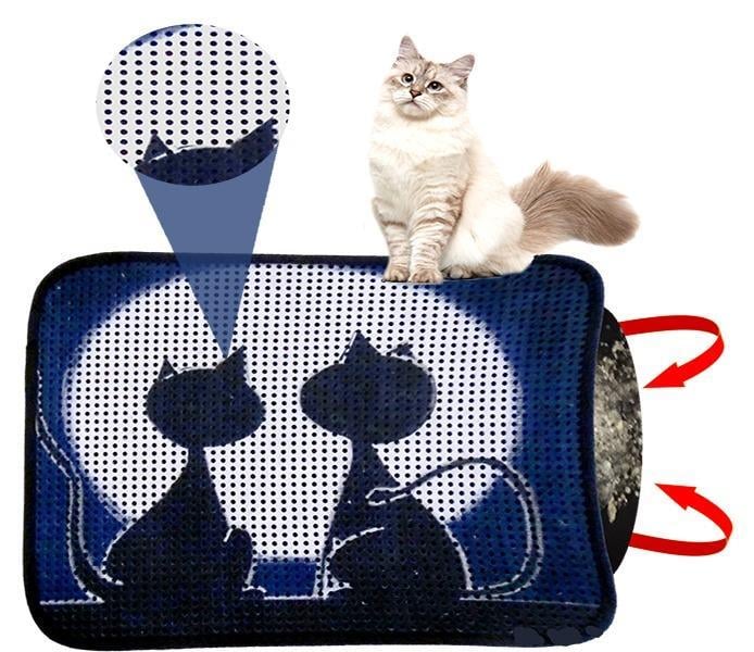 Miapet Elekli Desenli Kedi Tuvalet Önü Paspası 60 x 45 cm Ay