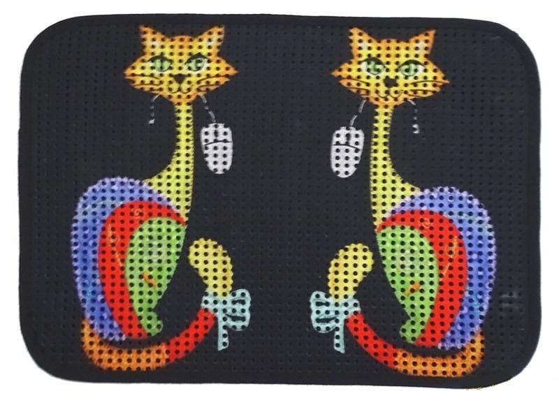 Miapet Elekli Desenli Kedi Tuvalet Önü Paspası 60 x 45 cm Fare