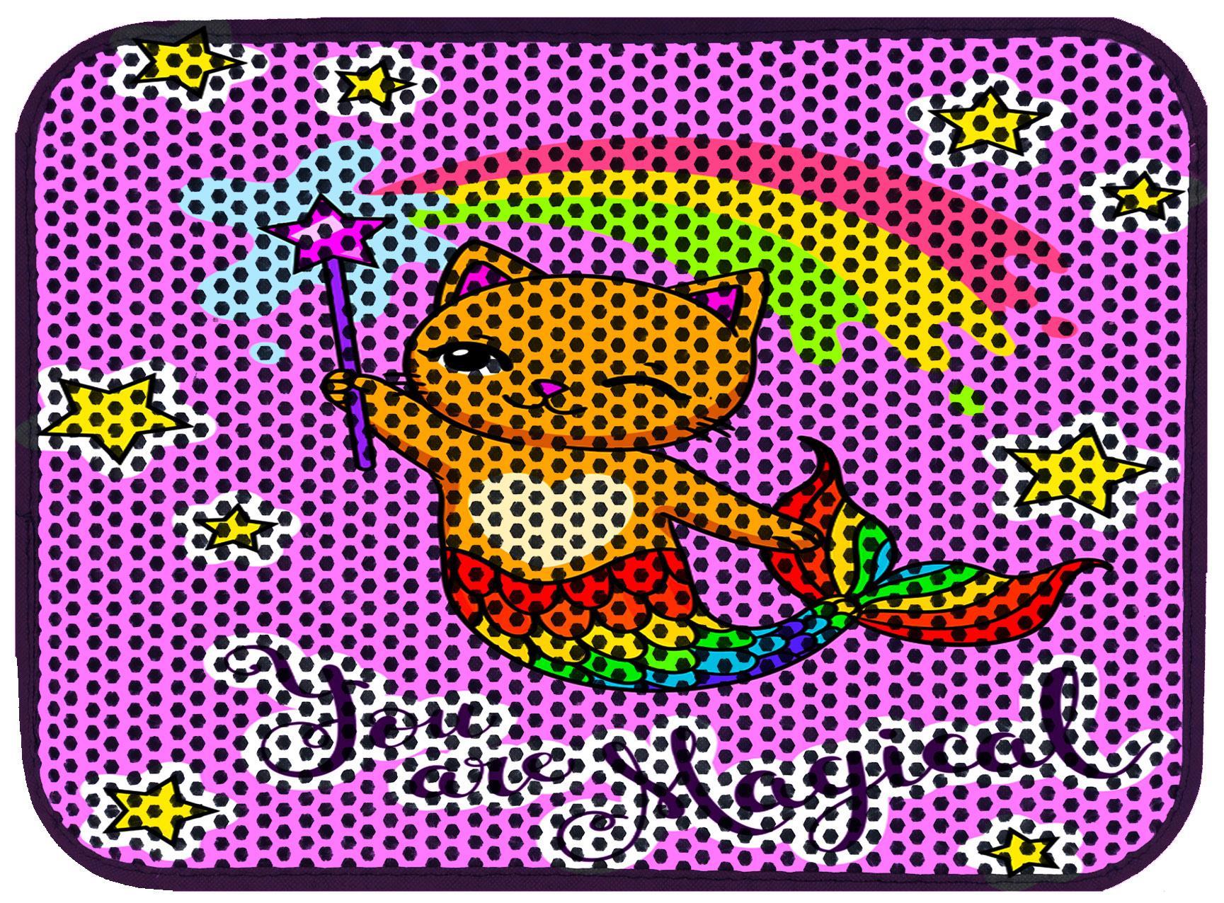 Miapet Elekli Desenli Kedi Tuvalet Önü Paspası 60 x 45 cm Magical