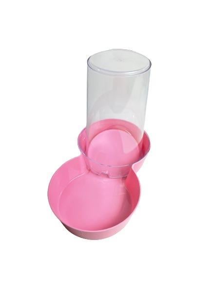 Miapet Hazneli Plastik Kedi-Köpek Mama ve Su Kabı 1,5 Lt Yuvarlak Açık Pembe