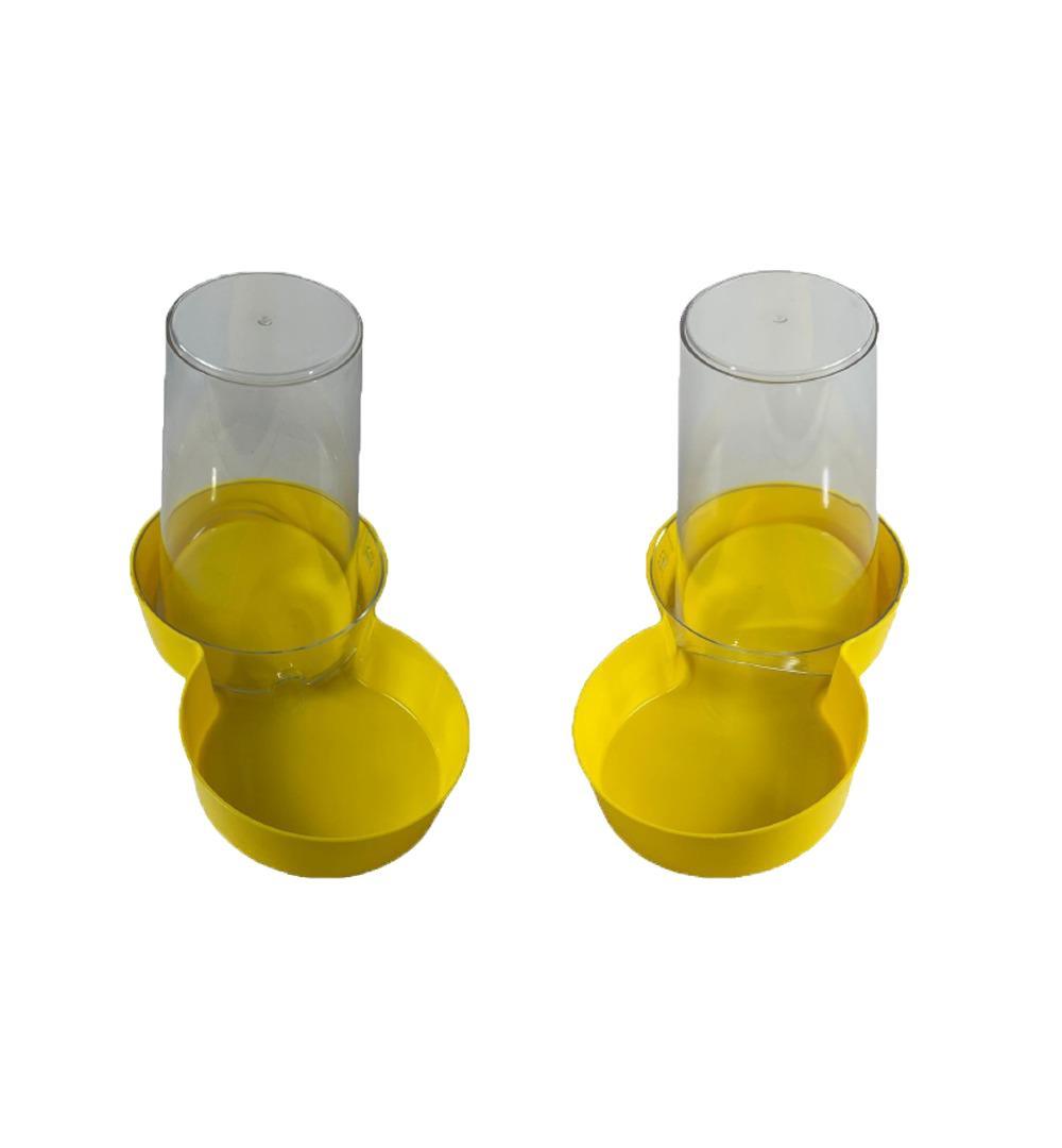 Miapet Hazneli Plastik Kedi-Köpek Mama ve Su Kabı 1,5 Lt Yuvarlak Sarı 2 Adet