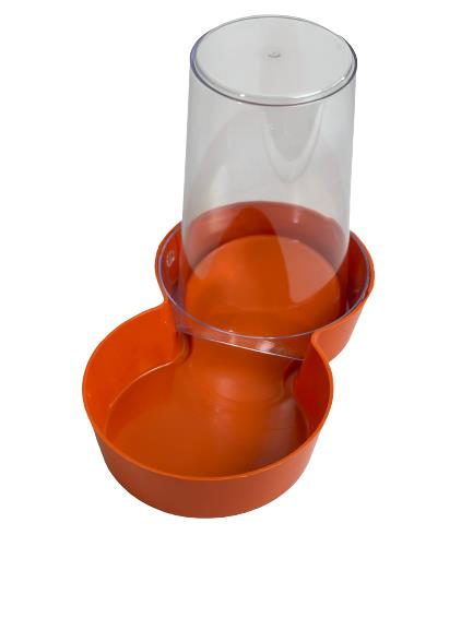 Miapet Hazneli Plastik Kedi-Köpek Mama ve Su Kabı 1,5 Lt Yuvarlak Turuncu