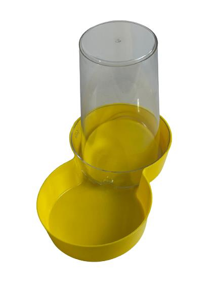 Miapet Hazneli Plastik Kedi-Köpek Mama ve Su Kabı 1,5 Lt Yuvarlak Sarı