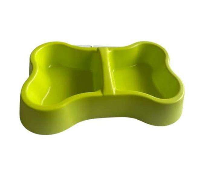 Miapet Plastik Kemik Kedi-Köpek Mama ve Su Kabı 400 x 400 ml Koyu Yeşil