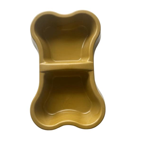 Miapet Plastik Kemik Kedi Köpek Mama ve Su Kabı 400x2 ml Kahverengi