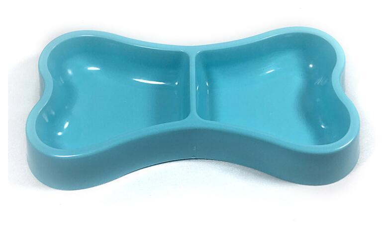 Miapet Plastik Kemik Kedi-Köpek Mama ve Su Kabı 400 x 400 ml Açık Mavi
