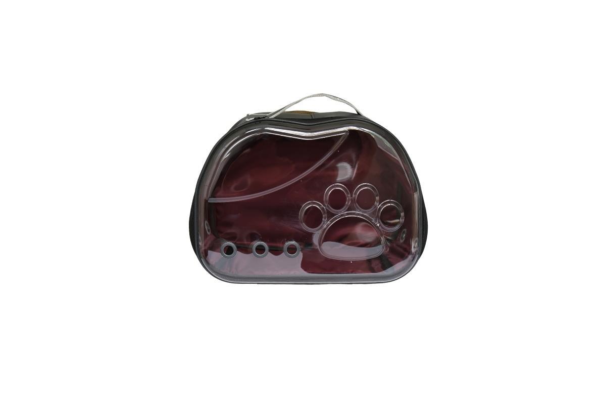 Miapet Şeffaf Pati Kedi Köpek Taşıma Çantası  42 x 26 x 35 cm-Gri