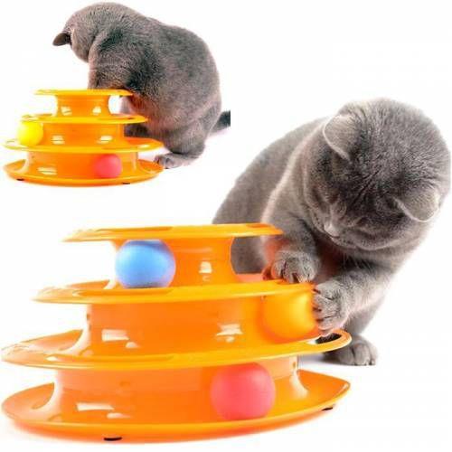 Miapet Tower of Tracks Toplu Yuvarlak Kedi Oyuncağı 24 x 13 Cm Turuncu