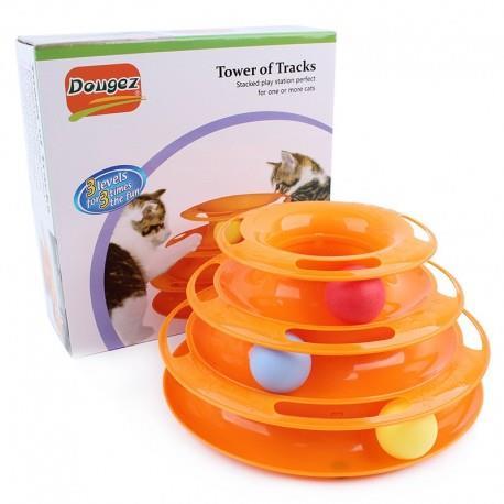Miapet Tower of Tracks Toplu Yuvarlak Kedi Oyuncağı 24 x 13 Cm Turuncu