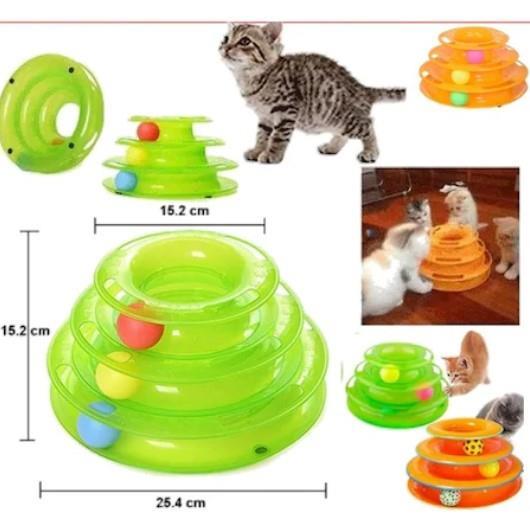 Miapet Tower of Tracks Toplu Yuvarlak Kedi Oyuncağı 24 x 13 Cm Turuncu