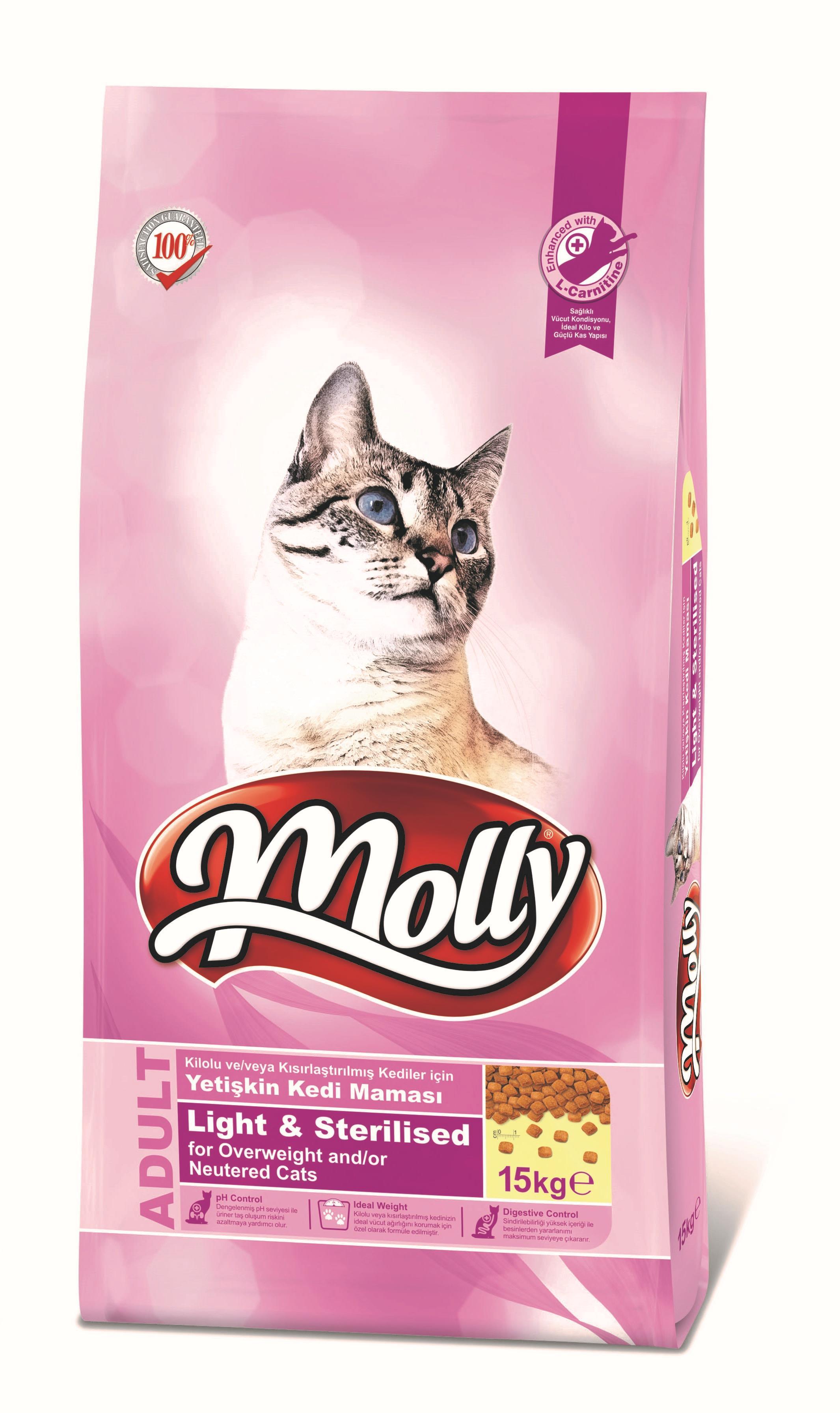 Molly Light Sterilised Tavuklu Kısırlaştırılmış Kedi Maması 15 KG