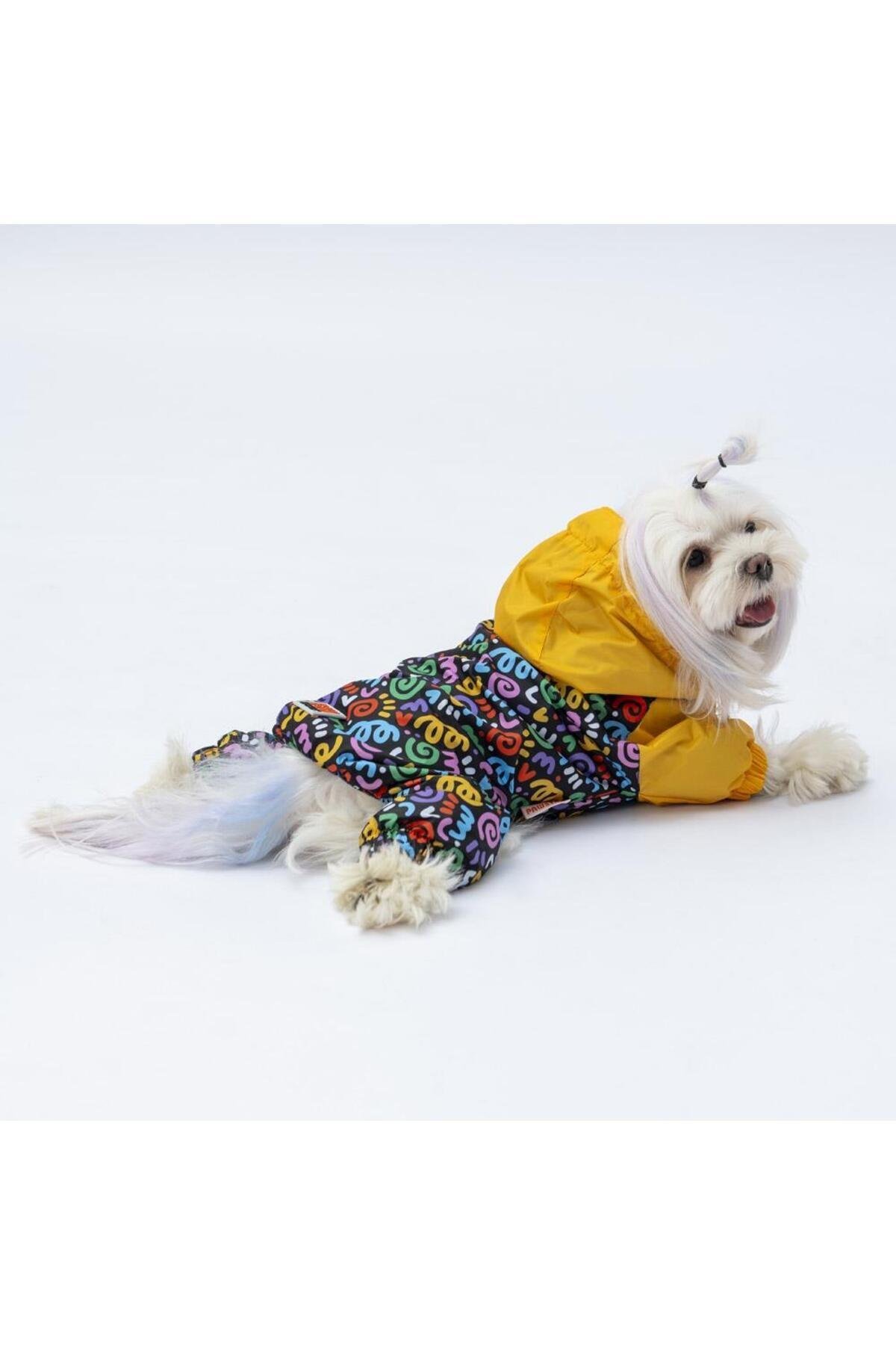 Pawstar Ferrara Köpek Tulum Yağmurluğu Köpek Yağmurluk Köpek Kıyafeti Köpek Elbisesi L
