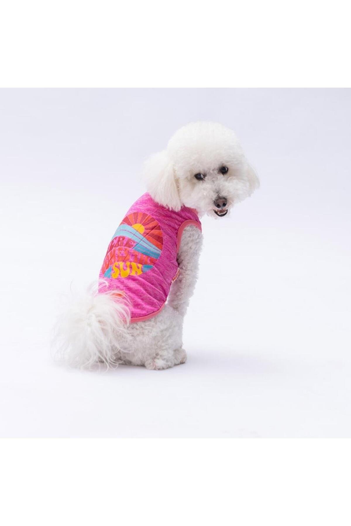 Pawstar Fuşya The Sun Kedi Köpek Tişörtü - Kedi Köpek Kıyafeti L