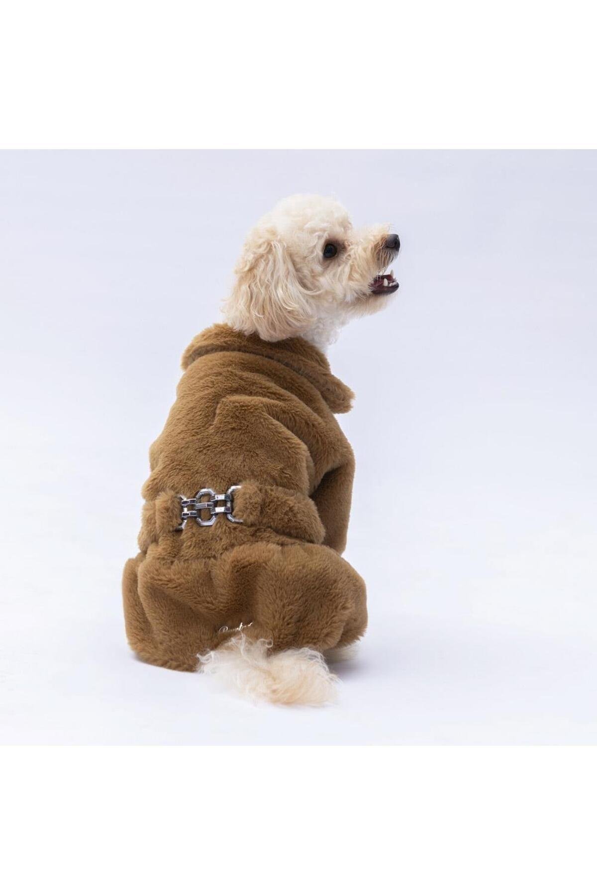 Pawstar Kahverengi Paris Ceket Kedi Köpek Ceketi Kedi Köpek Kıyafeti Kedi Köpek Elbisesi M